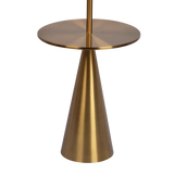 Celestial Modern Floor Lamp with Brass Accent Table with Large White Shade by Ashcroft Imports at Eve Furniture