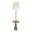 Celestial Modern Floor Lamp with Brass Accent Table with Large White Shade by Ashcroft Imports at Eve Furniture