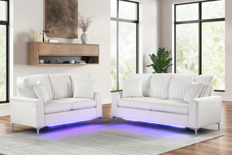 Celina Beige Sofa & Loveseat with LED Lights by Happy Homes at Eve Furniture