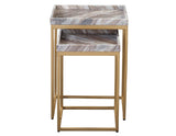 Chantel Brown Solid Marble Top Nesting Tables by Steve Silver at Eve Furniture