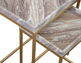 Chantel Brown Solid Marble Top Nesting Tables by Steve Silver at Eve Furniture