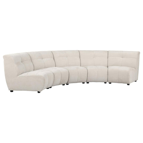 Charlotte Ivory 5-piece Upholstered Curved Modular Sectional Sofa by Coaster at Eve Furniture