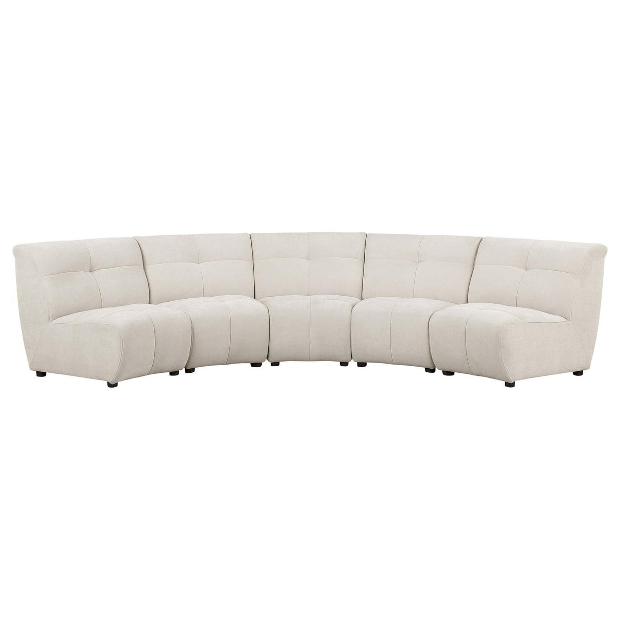 Charlotte Ivory 5-piece Upholstered Curved Modular Sectional Sofa by Coaster at Eve Furniture