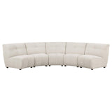 Charlotte Ivory 5-piece Upholstered Curved Modular Sectional Sofa by Coaster at Eve Furniture