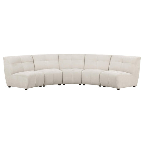 Charlotte Ivory 5-piece Upholstered Curved Modular Sectional Sofa by Coaster at Eve Furniture