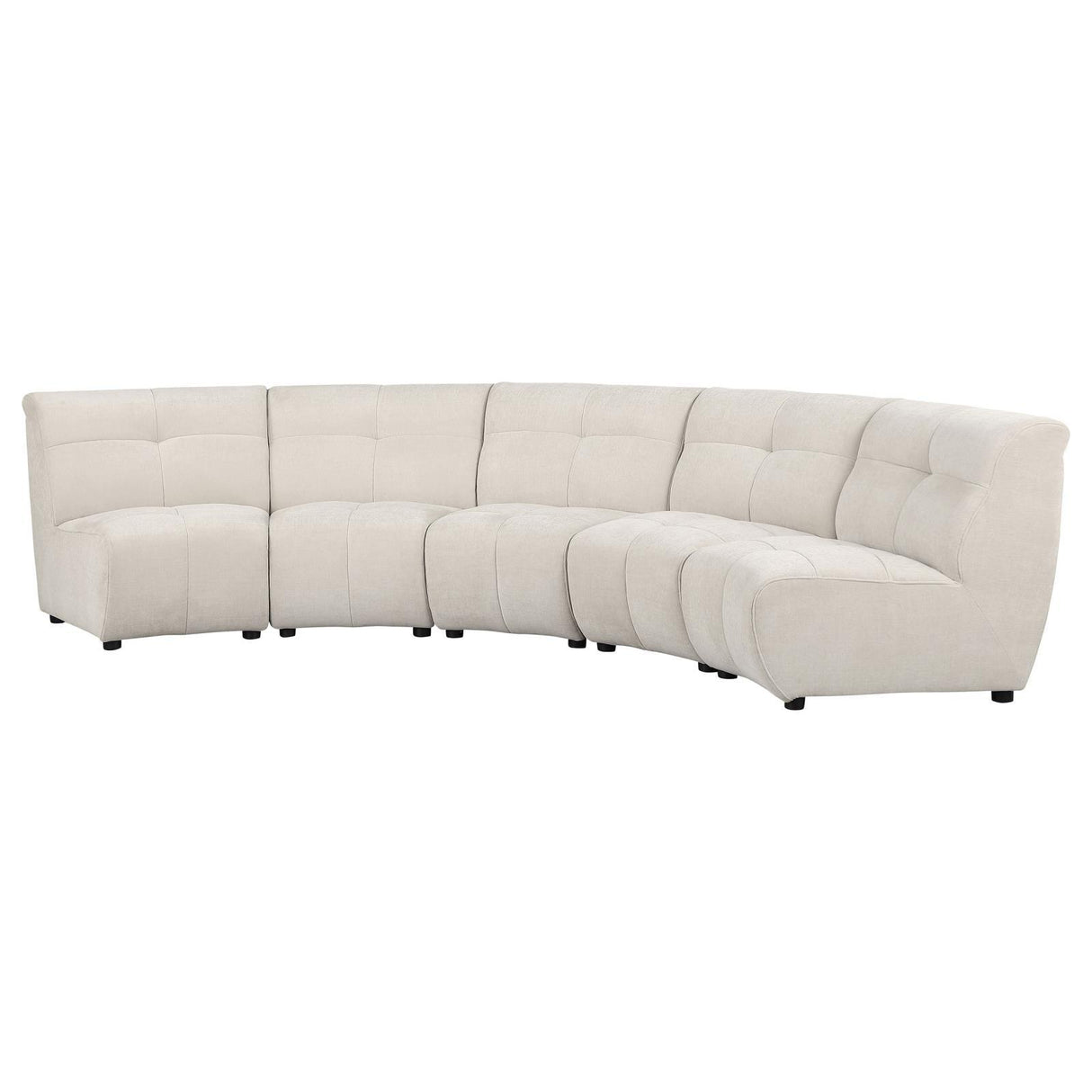 Charlotte Ivory 5-piece Upholstered Curved Modular Sectional Sofa by Coaster at Eve Furniture