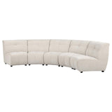 Charlotte Ivory 5-piece Upholstered Curved Modular Sectional Sofa by Coaster at Eve Furniture