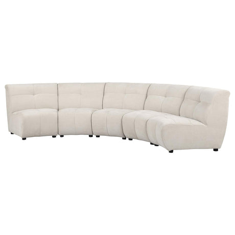 Charlotte Ivory 5-piece Upholstered Curved Modular Sectional Sofa by Coaster at Eve Furniture