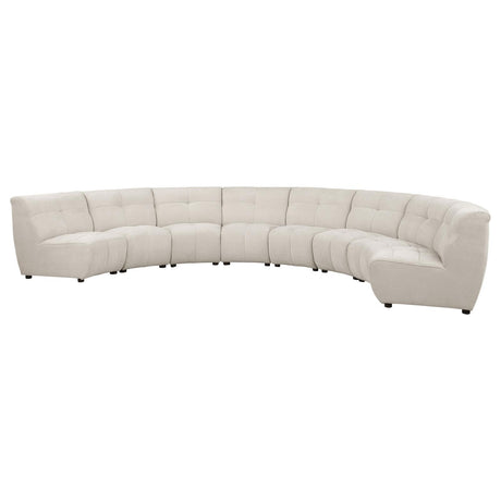 Charlotte Ivory 8-piece Upholstered Curved Modular Sectional Sofa by Coaster at Eve Furniture