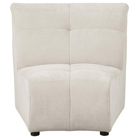 Charlotte Ivory Upholstered Curved Armless Chair by Coaster at Eve Furniture