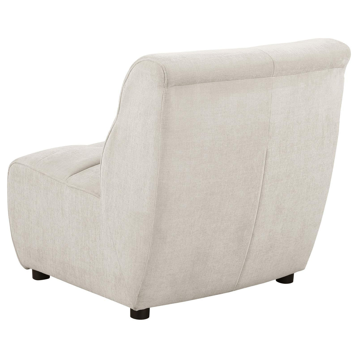 Charlotte Ivory Upholstered Curved Armless Chair by Coaster at Eve Furniture