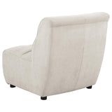 Charlotte Ivory Upholstered Curved Armless Chair by Coaster at Eve Furniture