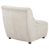 Charlotte Ivory Upholstered Curved Armless Chair by Coaster at Eve Furniture