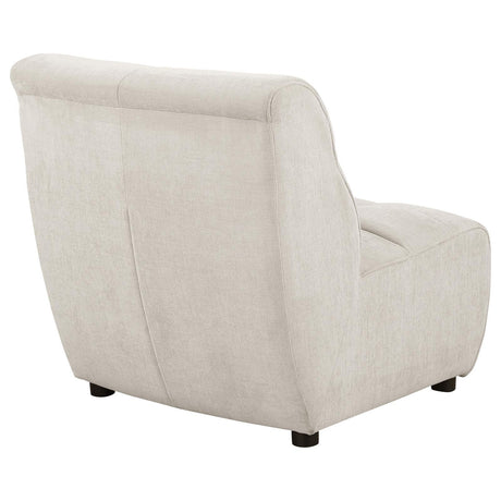Charlotte Ivory Upholstered Curved Armless Chair by Coaster at Eve Furniture