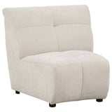 Charlotte Ivory Upholstered Curved Armless Chair by Coaster at Eve Furniture