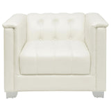 Chaviano Pearl White Tufted Upholstered Chair by Coaster at Eve Furniture
