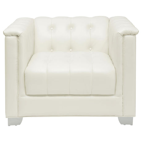 Chaviano Pearl White Tufted Upholstered Chair by Coaster at Eve Furniture