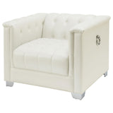 Chaviano Pearl White Tufted Upholstered Chair by Coaster at Eve Furniture