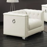 Chaviano Pearl White Tufted Upholstered Chair by Coaster at Eve Furniture