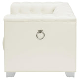Chaviano Pearl White Tufted Upholstered Chair by Coaster at Eve Furniture