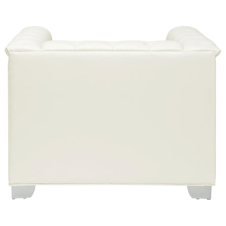 Chaviano Pearl White Tufted Upholstered Chair by Coaster at Eve Furniture