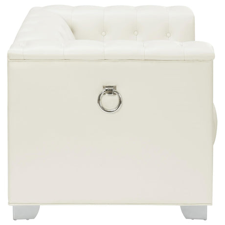 Chaviano Pearl White Tufted Upholstered Chair by Coaster at Eve Furniture