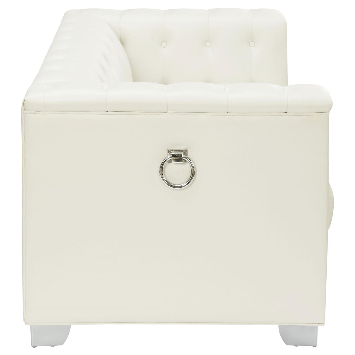 Chaviano Pearl White Tufted Upholstered Loveseat by Coaster at Eve Furniture