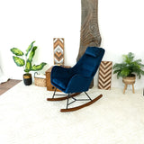 Chelsea Blue Velvet Rocking Chair by Ashcroft Imports at Eve Furniture