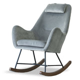 Chelsea Grey Velvet Rocking Chair by Ashcroft Imports at Eve Furniture