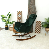 Chelsea Green Velvet Rocking Chair by Ashcroft Imports at Eve Furniture