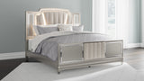 Chevanna Platinum 5-Piece King LED Upholstered Panel Bedroom Set by Ashley at Eve Furniture