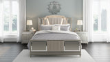 Chevanna Platinum 5-Piece King LED Upholstered Panel Bedroom Set by Ashley at Eve Furniture