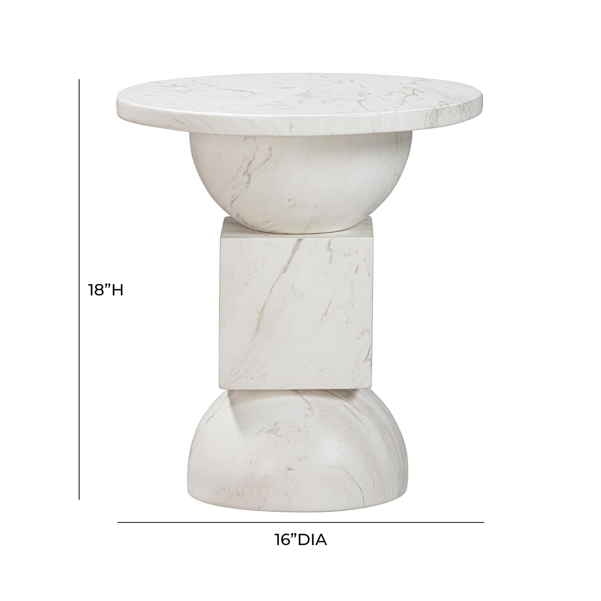 Chip Marble Print Indoor / Outdoor Side Table by TOV Furniture at Eve Furniture
