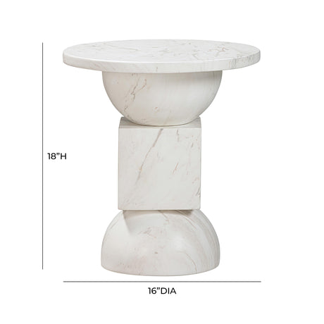 Chip Marble Print Indoor / Outdoor Side Table by TOV Furniture at Eve Furniture