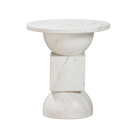 Chip Marble Print Indoor / Outdoor Side Table by TOV Furniture at Eve Furniture