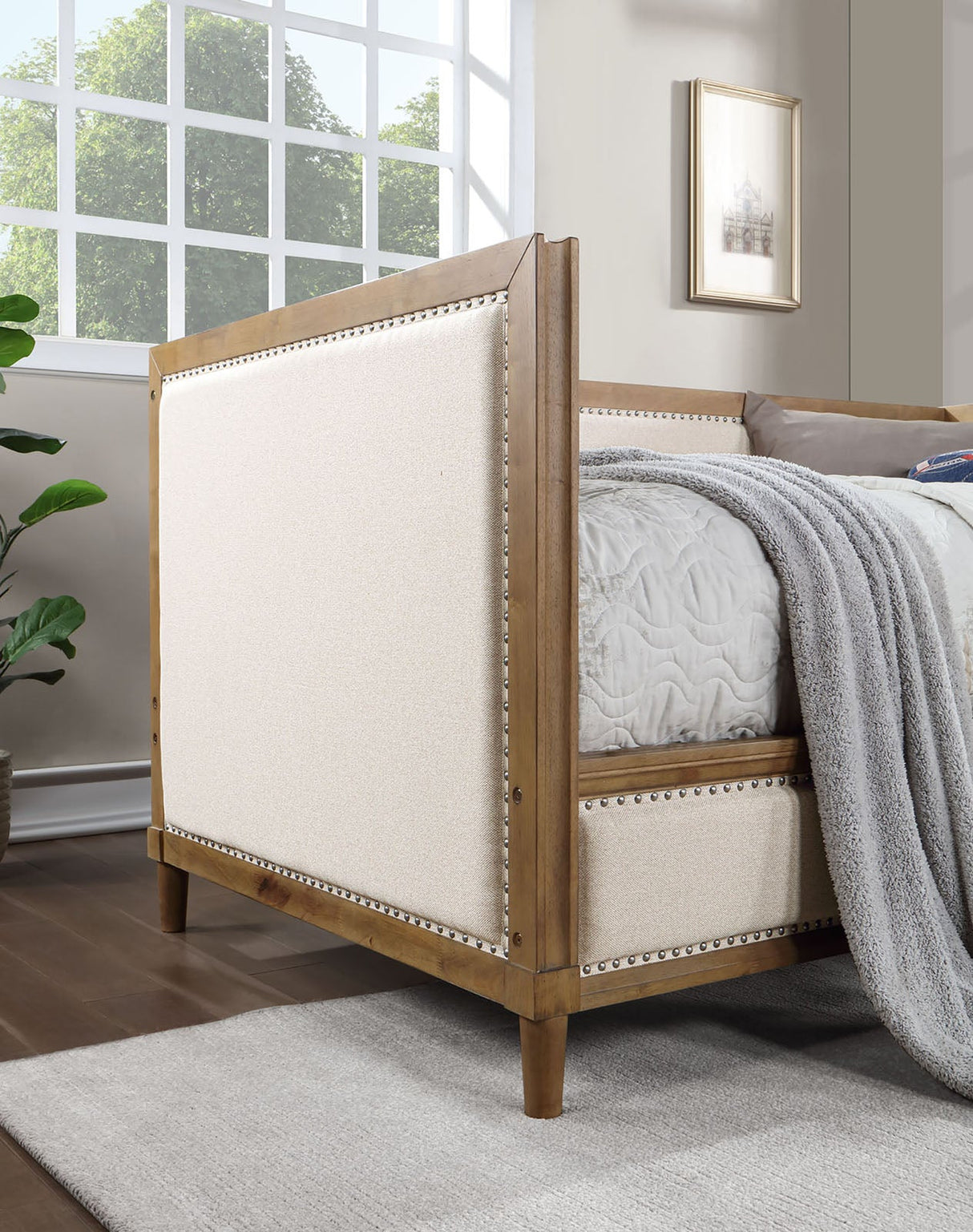 Chiron Light Oak/Beige Bed by Furniture of America at Eve Furniture