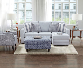 Chiswick Blue Ottoman by Furniture of America at Eve Furniture