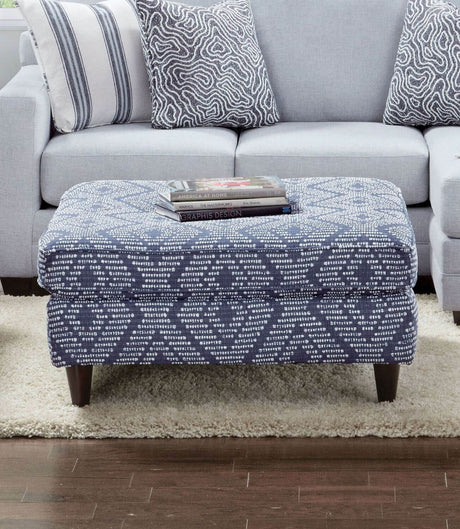 Chiswick Blue Ottoman by Furniture of America at Eve Furniture