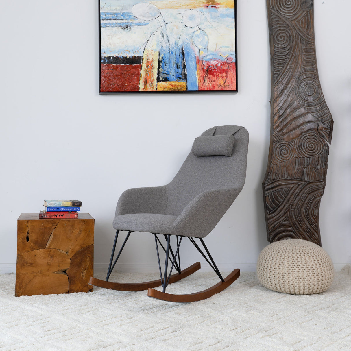 Chloe Mid Century Modern Rocker Livingroom And Bedroom Chair by Ashcroft Imports at Eve Furniture