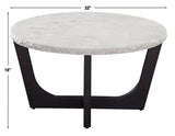 Chrissy 32″ Solid White Marble Top Coffee Table by Steve Silver at Eve Furniture