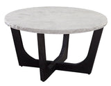 Chrissy 32″ Solid White Marble Top Coffee Table by Steve Silver at Eve Furniture