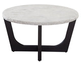 Chrissy 32″ Solid White Marble Top Coffee Table by Steve Silver at Eve Furniture