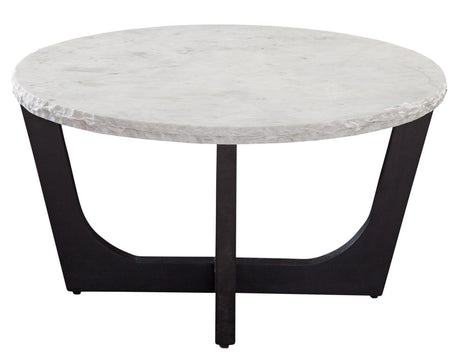 Chrissy 32″ Solid White Marble Top Coffee Table by Steve Silver at Eve Furniture