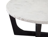 Chrissy 32″ Solid White Marble Top Coffee Table by Steve Silver at Eve Furniture
