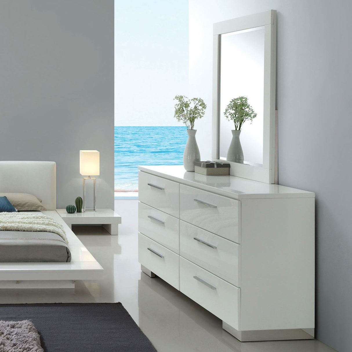 Christie White Mirror by Furniture of America at Eve Furniture
