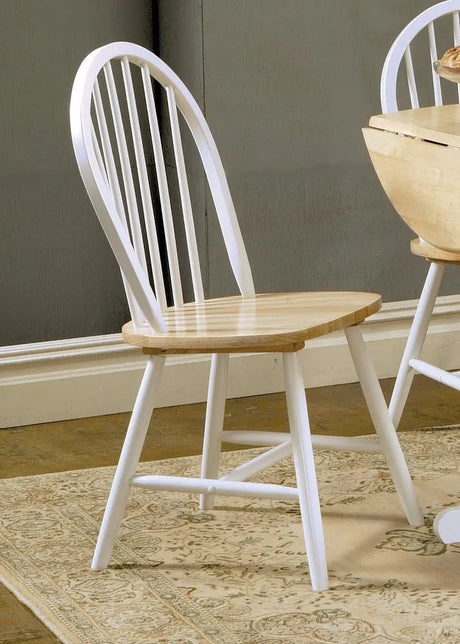 Cinder Natural Brown/White Windsor Side Chairs, Set of 4 by Coaster at Eve Furniture