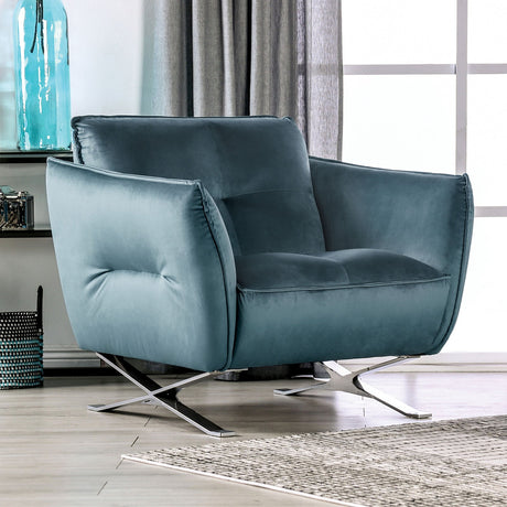 Civellutino Teal Chair by Furniture of America at Eve Furniture