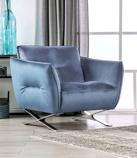 Civellutino Light Blue Chair by Furniture of America at Eve Furniture