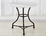 Claire 34 inch Round White Marble Top Bistro Table by Steve Silver at Eve Furniture