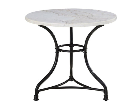Claire 34 inch Round White Marble Top Bistro Table by Steve Silver at Eve Furniture